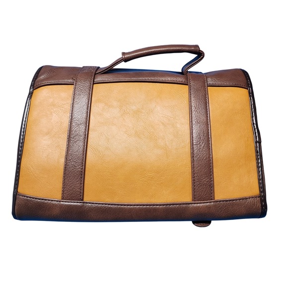 NWOT Vetelli Hanging Toiletry Bag Travel Organizer Cosmetic Makeup Brown Beige - Picture 7 of 8